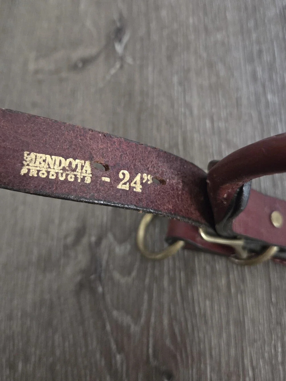 Mendota Leather Rolled Collar - Chestnut - 24